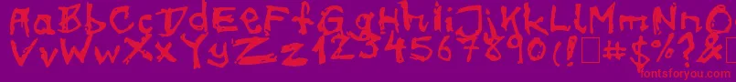 on meth-fontti – punaiset fontit violetilla taustalla
