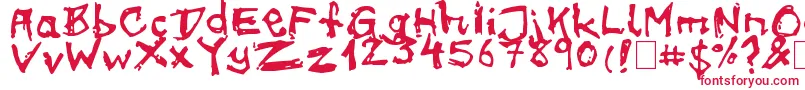 フォントon meth – 白い背景に赤い文字
