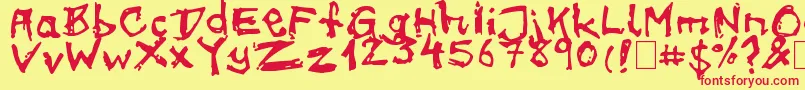 on meth Font – Red Fonts on Yellow Background