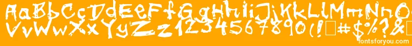 on meth-Schriftart – Weiße Schriften auf orangefarbenem Hintergrund