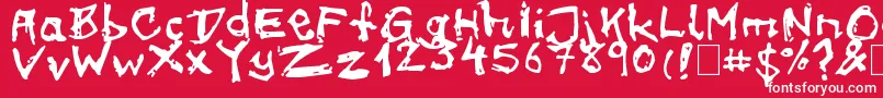 Шрифт on meth – белые шрифты на красном фоне