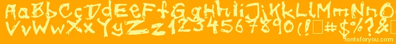 フォントon meth – オレンジの背景に黄色の文字