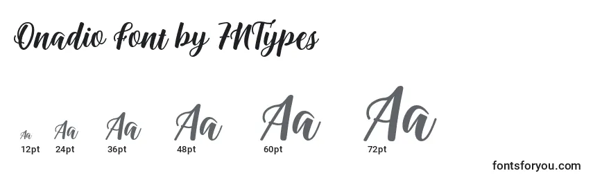 Размеры шрифта Onadio Font by 7NTypes