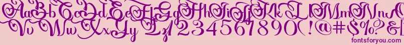 Onarie Font – Purple Fonts on Pink Background