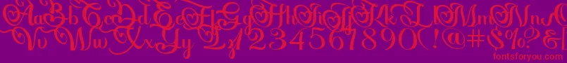 Onarie Font – Red Fonts on Purple Background