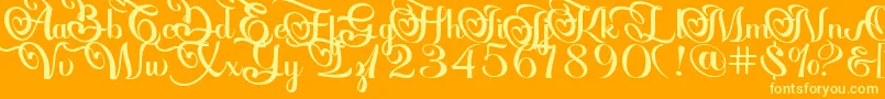 Onarie Font – Yellow Fonts on Orange Background