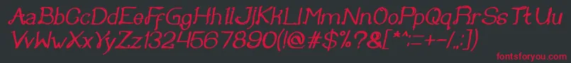 Once upon a time Bold Italic Font – Red Fonts on Black Background