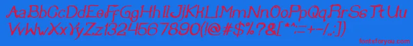 Once upon a time Bold Italic Font – Red Fonts on Blue Background