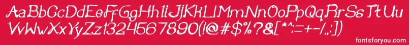 Once upon a time Bold Italic Font – White Fonts on Red Background