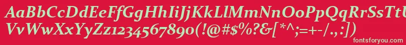 ConstantiaBoldItalic Font – Green Fonts on Red Background