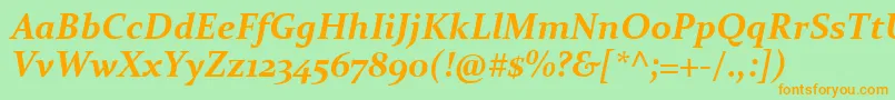 ConstantiaBoldItalic Font – Orange Fonts on Green Background