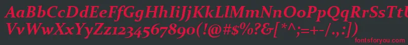 ConstantiaBoldItalic Font – Red Fonts on Black Background