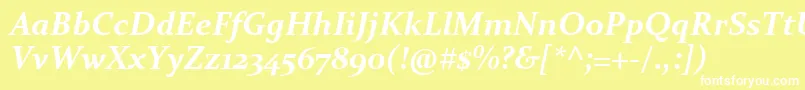 フォントConstantiaBoldItalic – 黄色い背景に白い文字