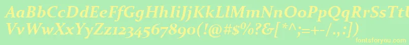 fuente ConstantiaBoldItalic – Fuentes Amarillas Sobre Fondo Verde