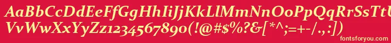 ConstantiaBoldItalic Font – Yellow Fonts on Red Background