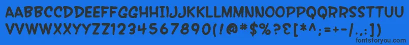 SfWonderComicBold Font – Black Fonts on Blue Background