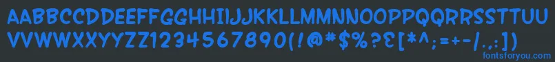 SfWonderComicBold Font – Blue Fonts on Black Background