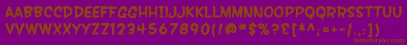 SfWonderComicBold Font – Brown Fonts on Purple Background