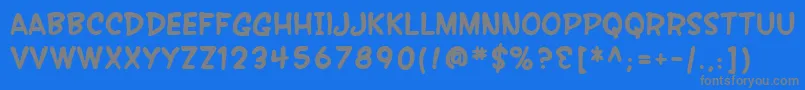 Czcionka SfWonderComicBold – szare czcionki na niebieskim tle