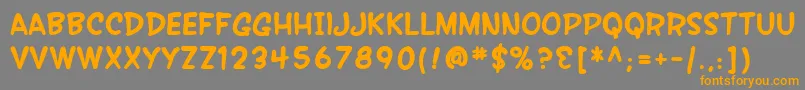 SfWonderComicBold-Schriftart – Orangefarbene Schriften auf grauem Hintergrund