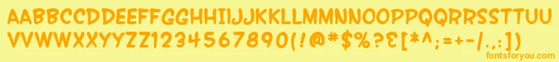SfWonderComicBold Font – Orange Fonts on Yellow Background