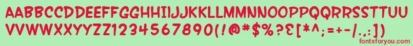Шрифт SfWonderComicBold – красные шрифты на зелёном фоне
