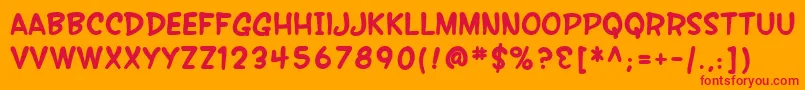 SfWonderComicBold Font – Red Fonts on Orange Background