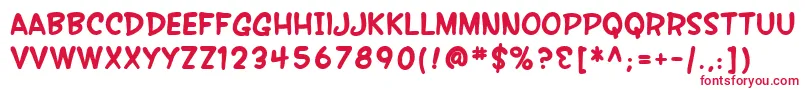 SfWonderComicBold Font – Red Fonts on White Background
