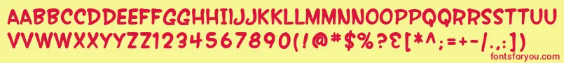 SfWonderComicBold Font – Red Fonts on Yellow Background