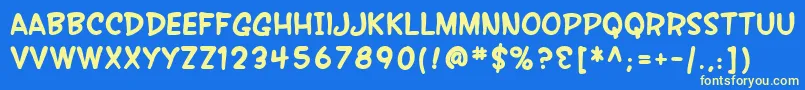 Шрифт SfWonderComicBold – жёлтые шрифты на синем фоне