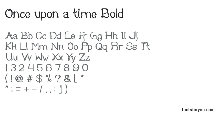 Schriftart Once upon a time Bold – Alphabet, Zahlen, spezielle Symbole