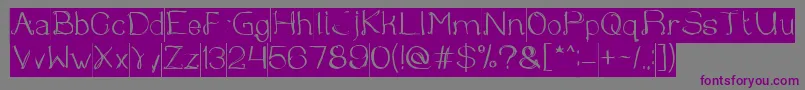 Once Upon a Time Inverse-Schriftart – Violette Schriften auf grauem Hintergrund