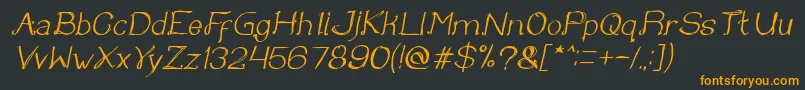 Once upon a time Italic Font – Orange Fonts on Black Background