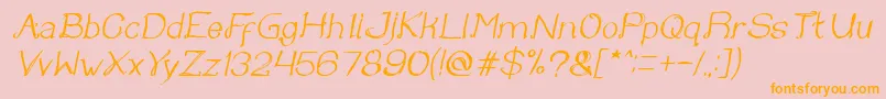Once upon a time Italic Font – Orange Fonts on Pink Background