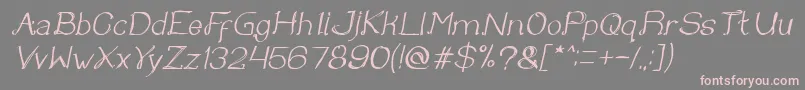 Fonte Once upon a time Italic – fontes rosa em um fundo cinza
