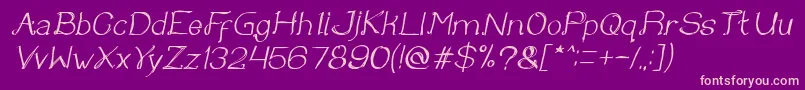 Once upon a time Italic Font – Pink Fonts on Purple Background