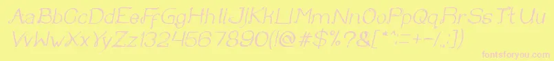 Once upon a time Italic Font – Pink Fonts on Yellow Background