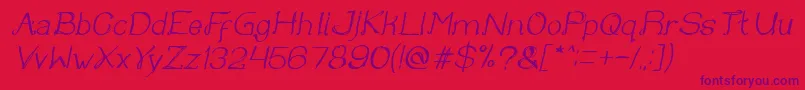 Once upon a time Italic Font – Purple Fonts on Red Background