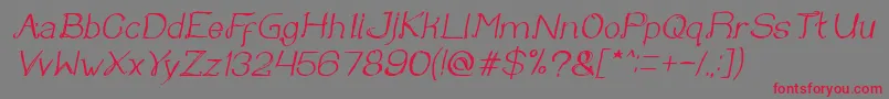 Once upon a time Italic Font – Red Fonts on Gray Background