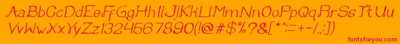 fuente Once upon a time Italic – Fuentes Rojas Sobre Fondo Naranja