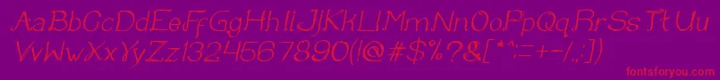 Once upon a time Italic Font – Red Fonts on Purple Background