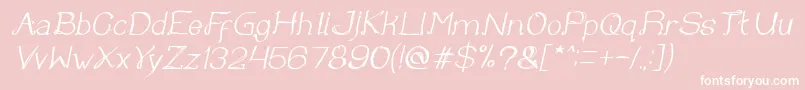 Once upon a time Italic Font – White Fonts on Pink Background