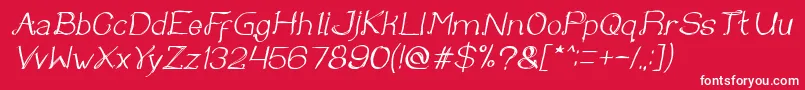 フォントOnce upon a time Italic – 赤い背景に白い文字