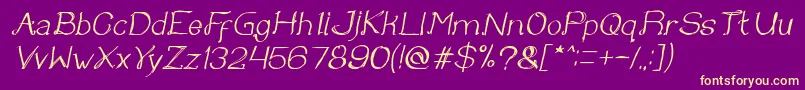 Once upon a time Italic Font – Yellow Fonts on Purple Background