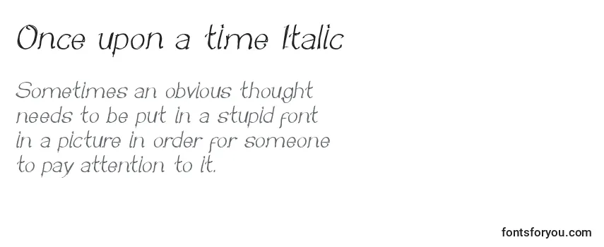 Once upon a time Italic -fontin tarkastelu