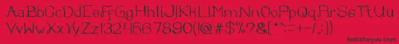 Once upon a time Font – Black Fonts on Red Background