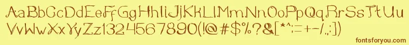 Once upon a time Font – Brown Fonts on Yellow Background