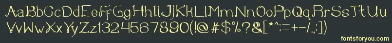 Once upon a time Font – Yellow Fonts on Black Background