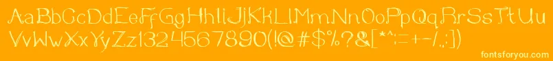 Once upon a time Font – Yellow Fonts on Orange Background