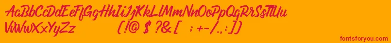 Ondfuturs Demo Font – Red Fonts on Orange Background